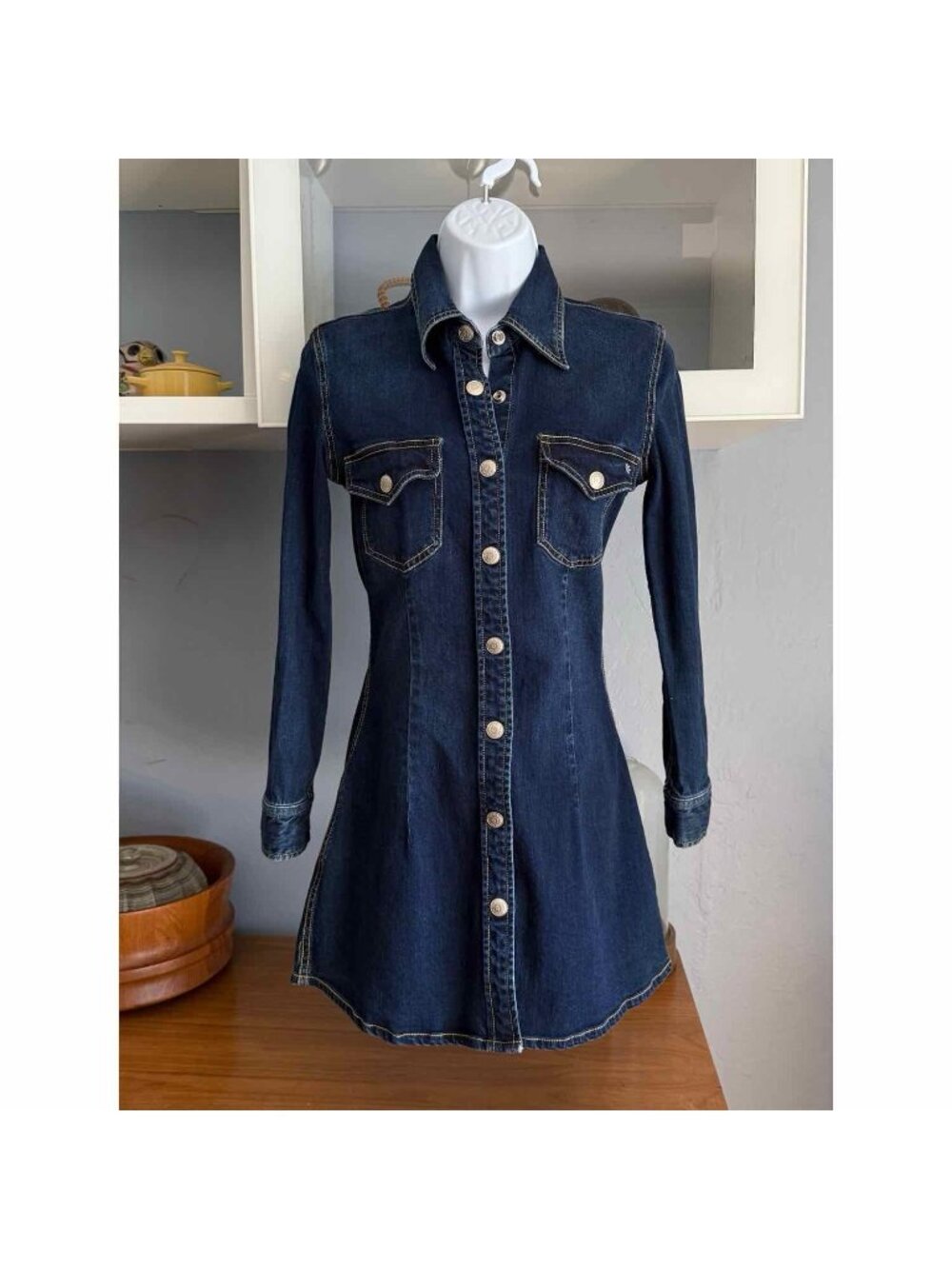 Alexa Chung for AG Shirt Mini Dress Blue